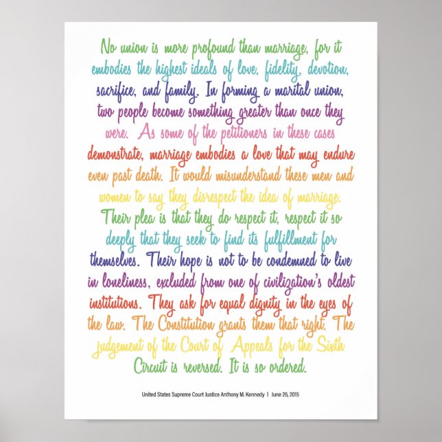 Affiche Décision du tribunal du mariage gay (Devant)