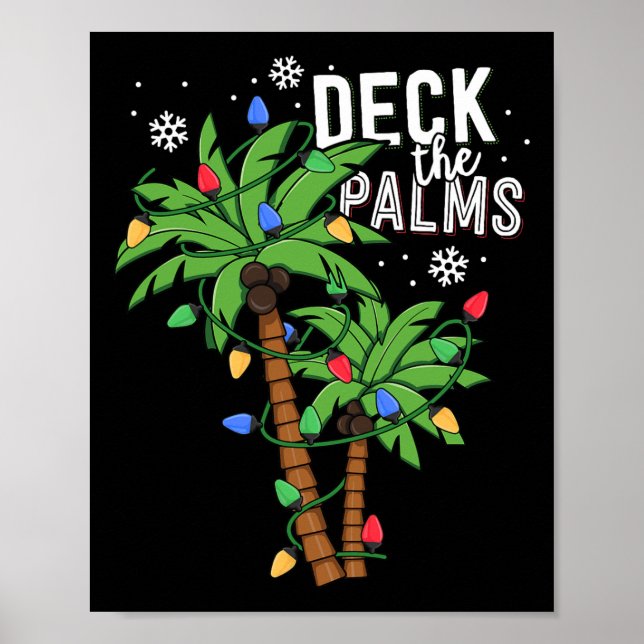 Affiche Deck Les Palms Tropical Hawaii Christmas Palm Tree (Devant)