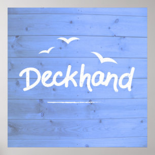 Affiche Deck Nautical Blue and White Maritime Art