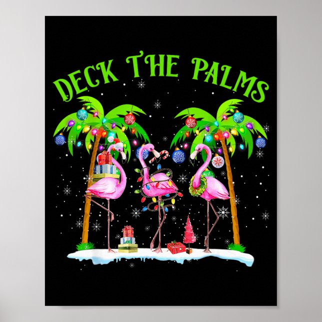 Affiche Deck The Palms Flamingo Trocal Christmas Lights Pa (Devant)