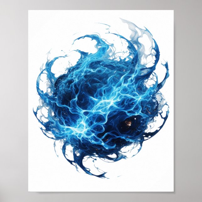 Affiche Déclaration Argent Boule de FLAMME BLEUE Design au (Devant)
