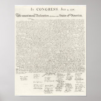 Affiche Déclaration d'indépendance Amérique 4 juillet