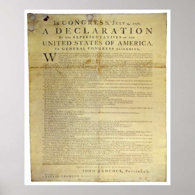 Affiche Déclaration d'indépendance de Dunlap Broadside 177 (Devant)
