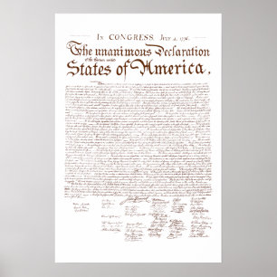 Affiche Déclaration d'indépendance des États-Unis
