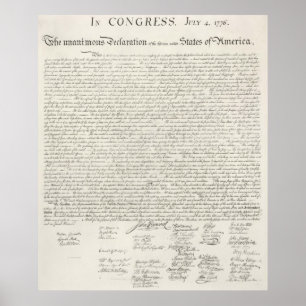 Affiche Déclaration d'indépendance des États-Unis
