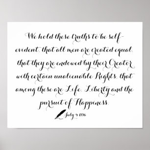 Affiche Déclaration d'indépendance des États-Unis de 1776