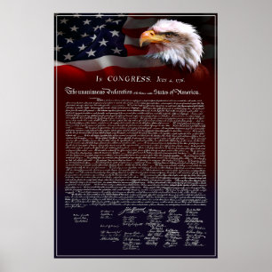 Affiche Déclaration d'indépendance des États-Unis de 1776