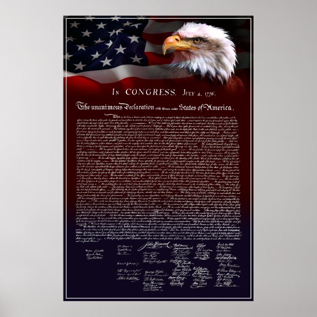 Affiche Déclaration d'indépendance des États-Unis de 1776 (Devant)