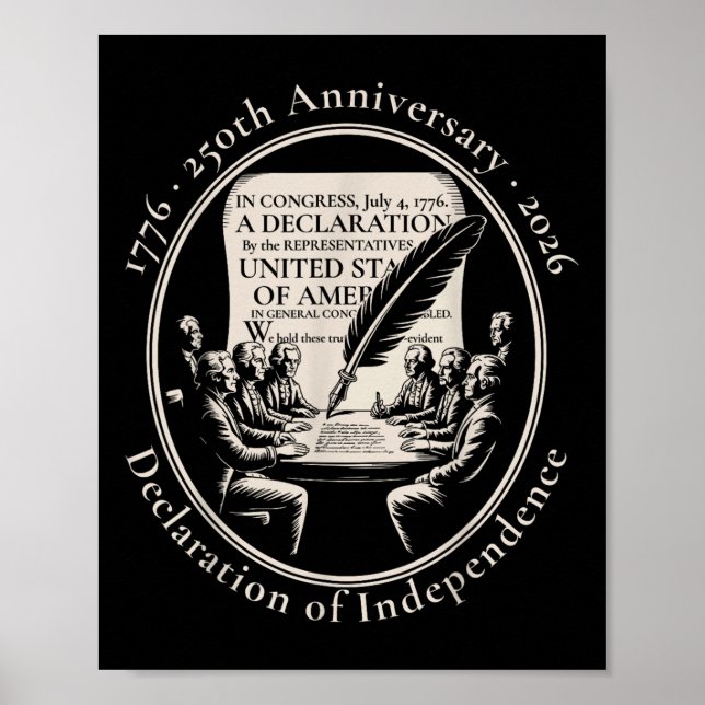 Affiche Déclaration d'indépendance du 250e anniversaire de (Devant)