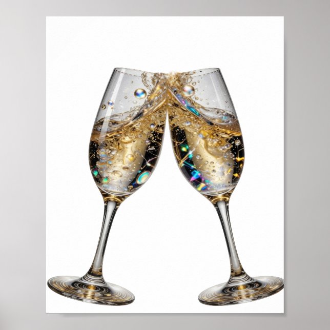 Affiche Déclaration T-shirt de slogan Silver CHEERS TO GOO (Devant)