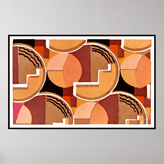 Affiche Deco Geometric in Oranges (Devant)