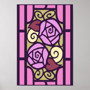 Affiche Deco Roses in Pink