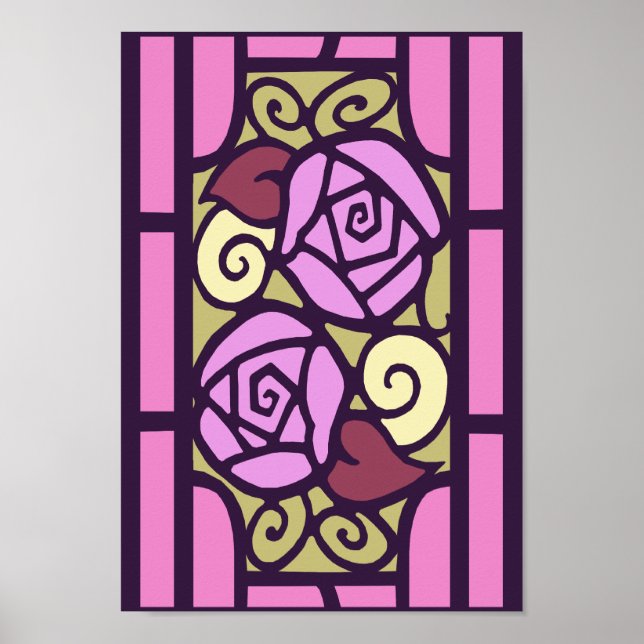 Affiche Deco Roses in Pink (Devant)