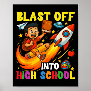 Affiche Décollage de fusée au lycée Drôle de retour à l'éc