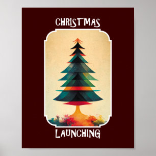 Affiche Décollage de l'arbre de Noël Design artistique d