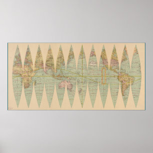 Affiche Déconstruit Earth Globe (1887)
