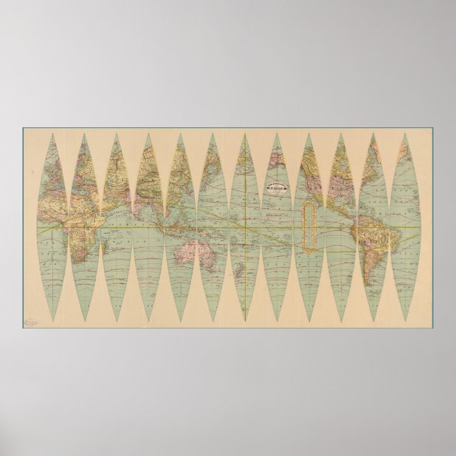 Affiche Déconstruit Earth Globe (1887) (Devant)