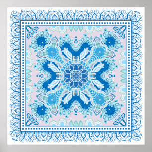 Affiche Décor coloré sur arrière - plan blanc,