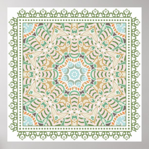 Affiche Décor coloré sur arrière - plan blanc,