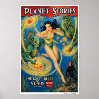 AFFICHE DÉCOR : COUVERTURE DE MAGAZINE DE SCIENCE-FICTION