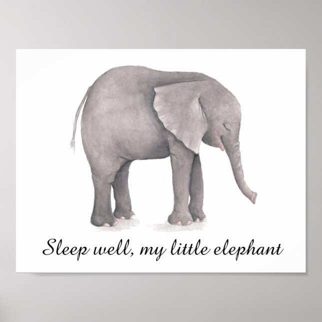 Affiche décor crèche éléphant pour la chambre de b (Devant)