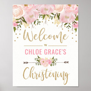 Affiche Décor d'Affiche de bienvenue rose floral