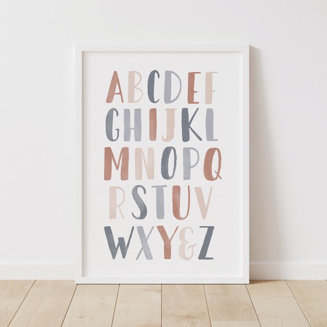 Affiche Décor de chambre d'enfant bohème avec alphabet neu (Créateur téléchargé)