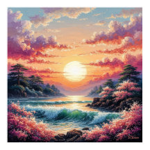 🌅 Décor de coucher de soleil océanique pour rafra