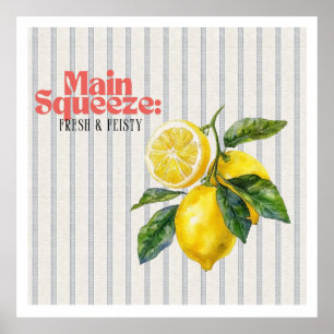 Affiche Décor de cuisine au citron frais et piquant Main S