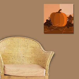 Affiche Décor de cuisine traditionnel orange citrouille