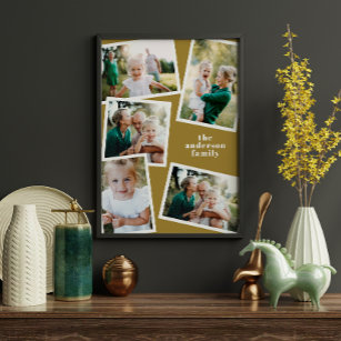 Affiche Décor de famille moderne moutarde multi photo