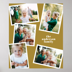 Affiche Décor de famille moderne moutarde multi photo