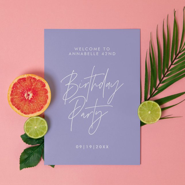 Affiche Décor de fête budget violet lilas anniversaire bie (Créateur téléchargé)