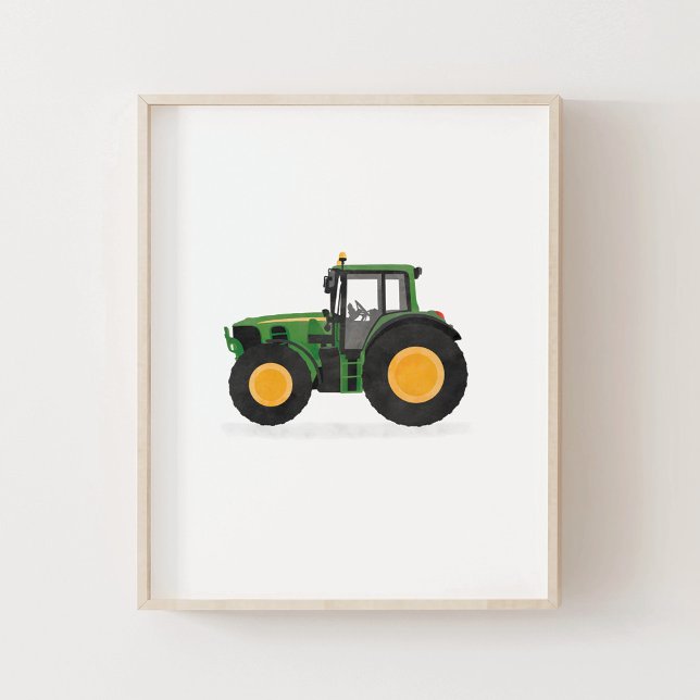 Affiche Décor de la chambre pour enfants Tracteur vert (Créateur téléchargé)