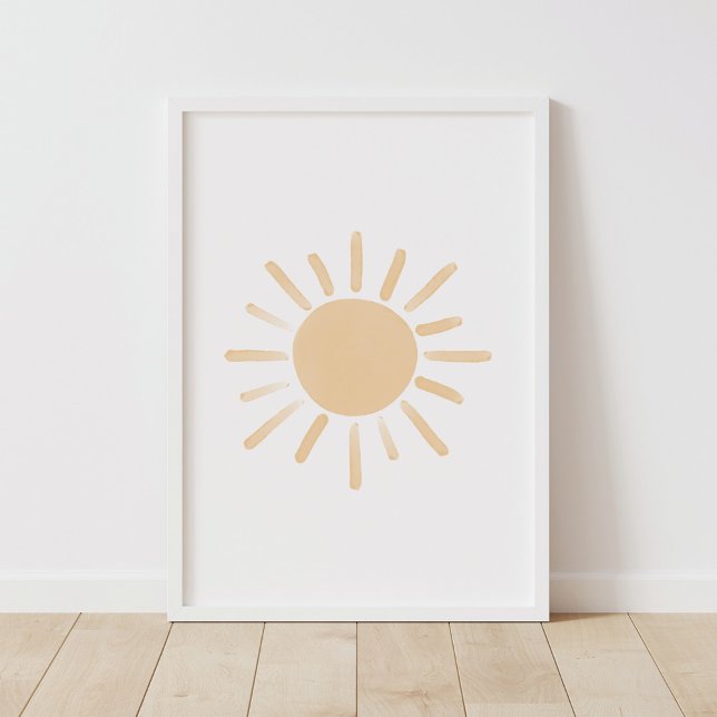 Affiche Décor de la pouponnière jaune Sun Boho (Créateur téléchargé)