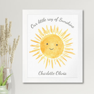 Affiche Décor de la pouponnière Personnalisé Yellow Sun Bo