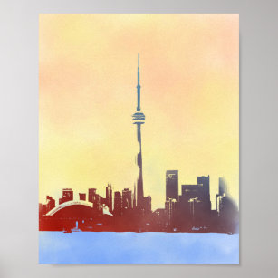 Affiche Décor de la salle pour enfants Skyline de Toronto 