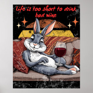 Affiche Décor De Lapin De Vin Sassy