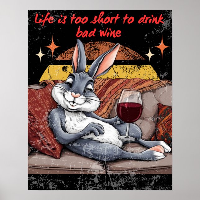 Affiche Décor De Lapin De Vin Sassy (Devant)