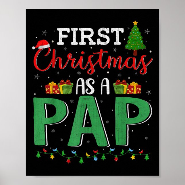 Affiche Décor de l'arbre de Noël Drôle premier Noël (Devant)