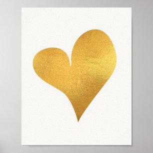 Affiche Décor de mur Gold Heart pour salon