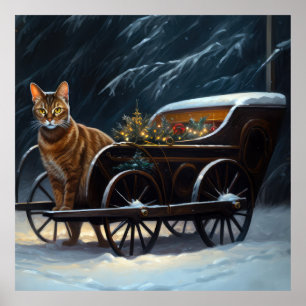Affiche Décor de Noël Abyssinian Snowy Sleigh Ride