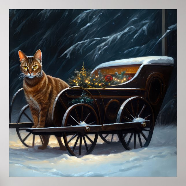 Affiche Décor de Noël Abyssinian Snowy Sleigh Ride (Devant)