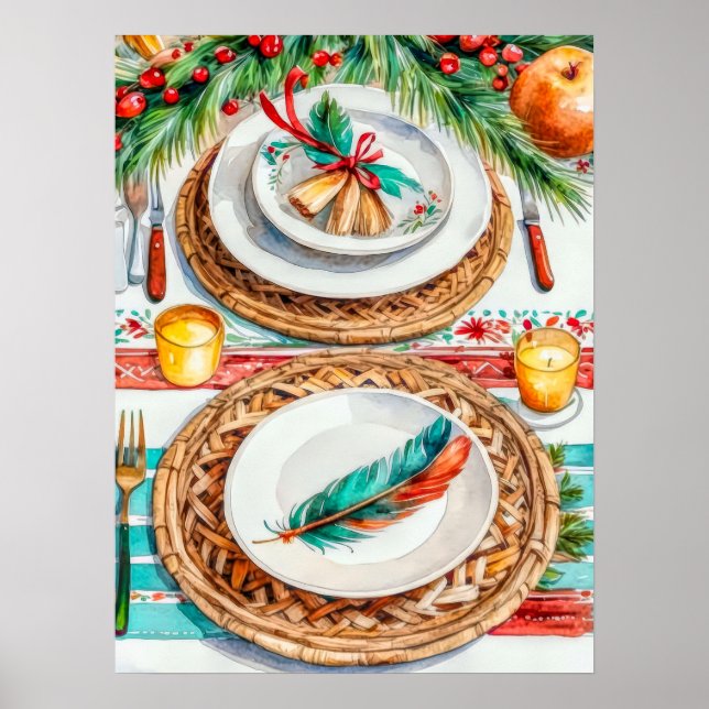 Affiche Décor de Noël élégant inspiré par Boho (Devant)