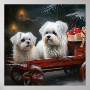 Affiche Décor de Noël maltais Snowy Sleigh