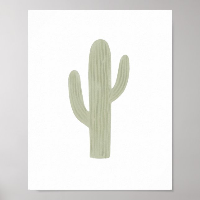 Affiche Décor de nurserie de cactus saguaro boho (Devant)