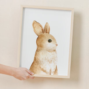 Affiche Décor de nurserie Little Bunny Woodland
