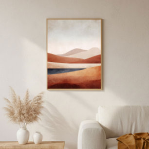 Affiche Décor de paysage abstrait de bassin de désert en t