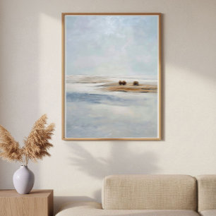 Affiche Décor de paysage abstrait minimaliste de plaine ge
