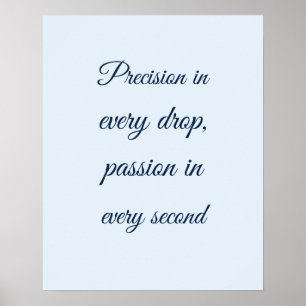 Affiche Décor de texte de script bleu pastel Perfusionnist
